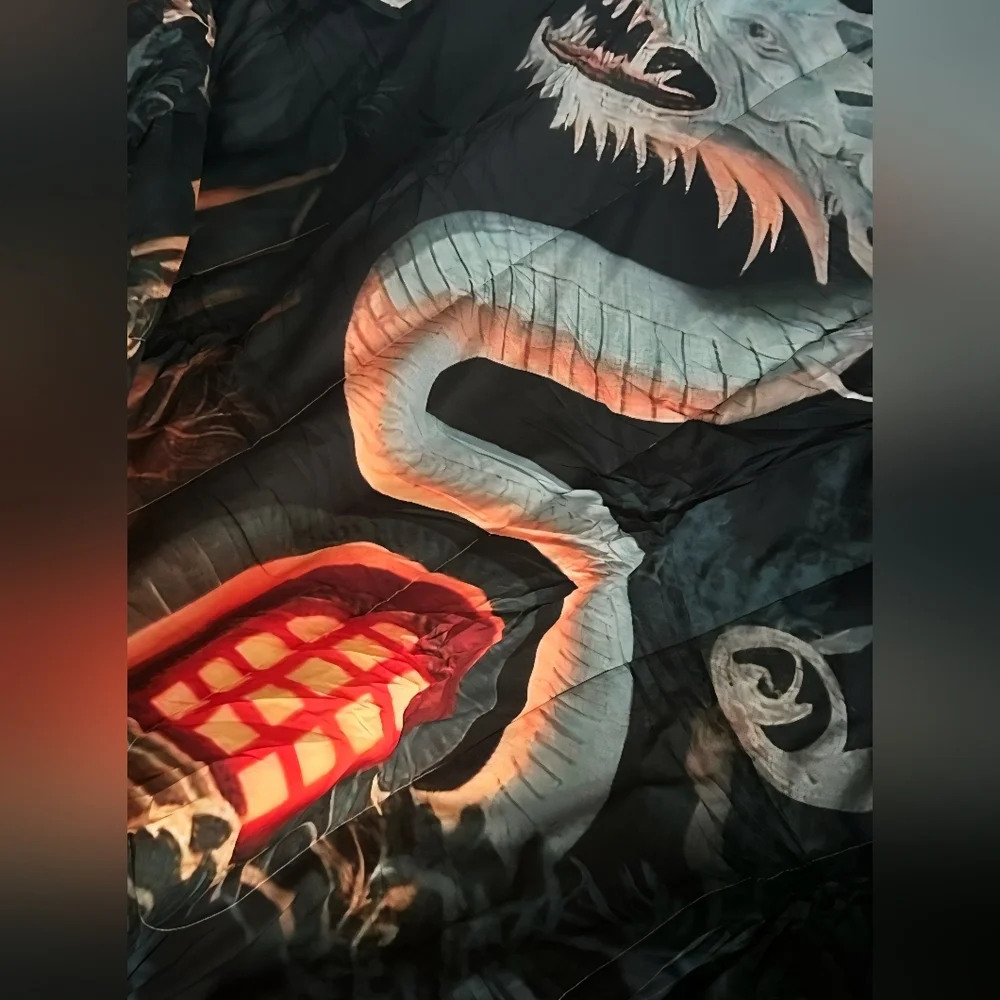 Mystical Dragon Black Comforter Set NWOT